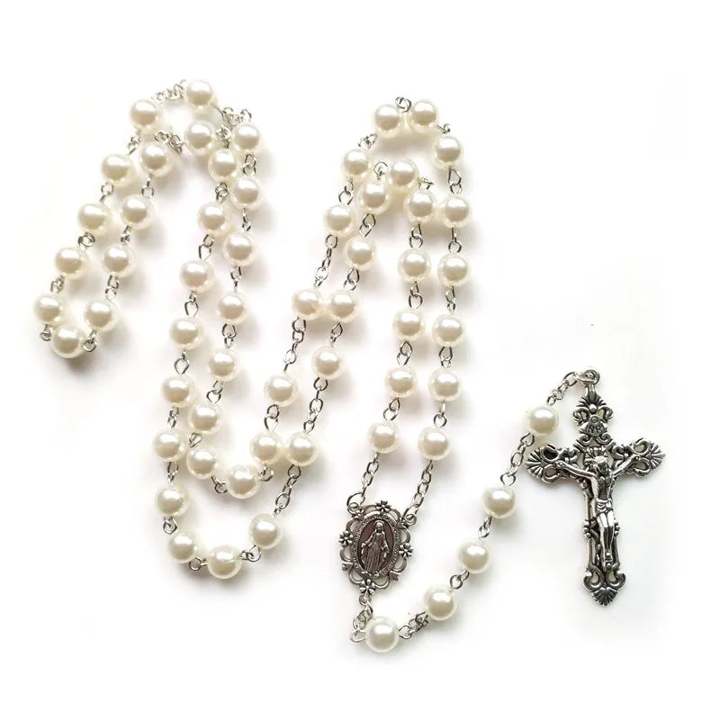 Terço de Nossa Senhora das Graças em Pérola Acrílica