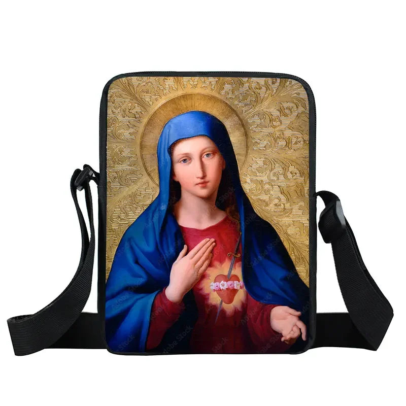 Bolsa Crossbody Cristã com Estampa Religiosa