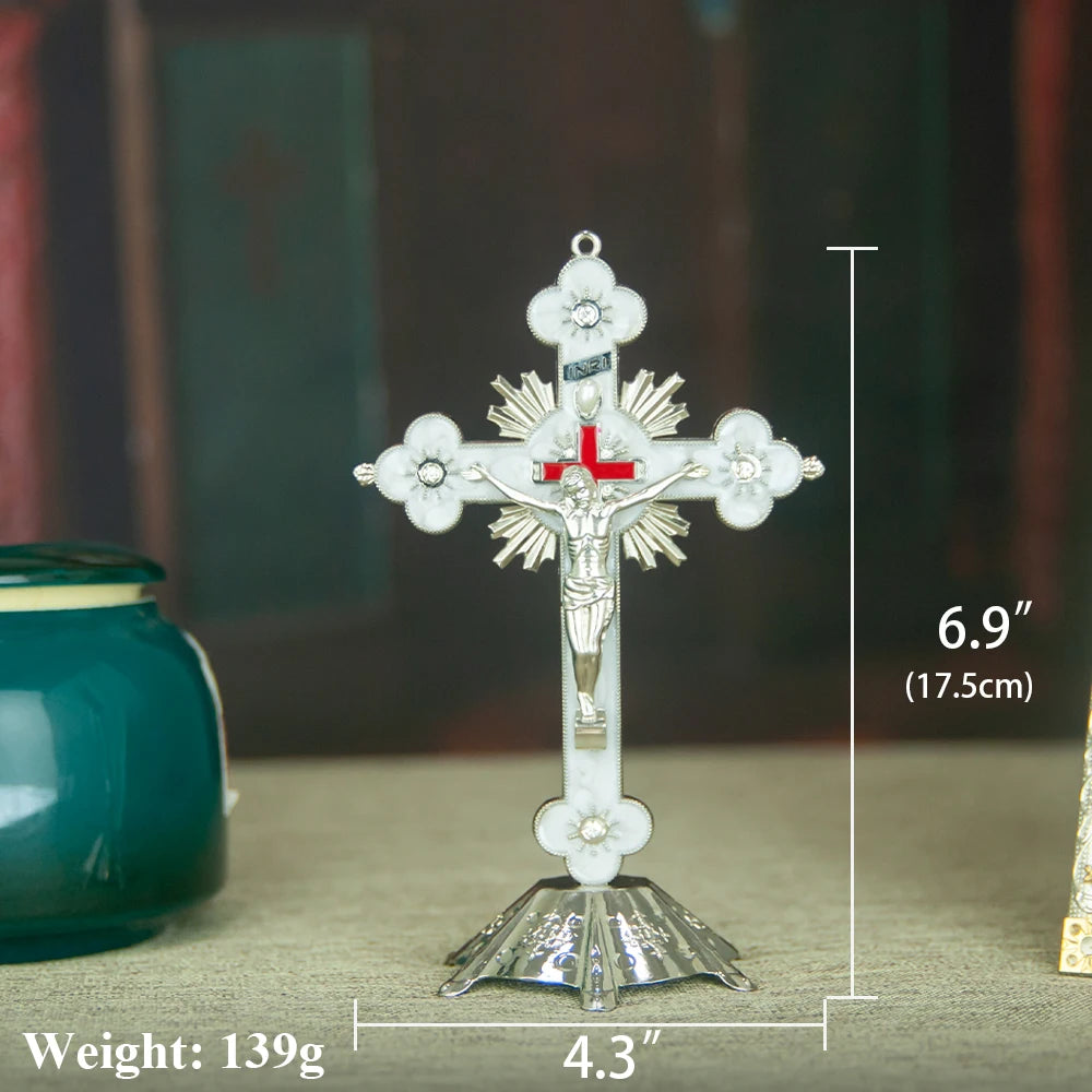 Crucifixo de Mesa com Base - Estilo Clássico