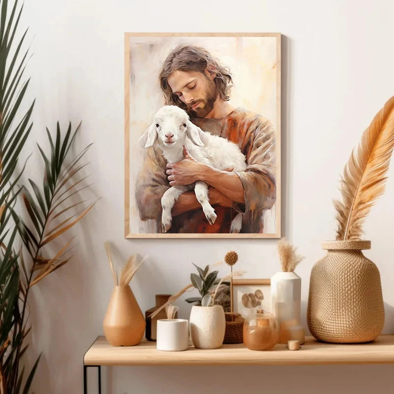 Preto e branco jesus fé cruz na colina cartaz impressão pintura em tela moderna religiosa arte da parede imagem para sala decoração casa