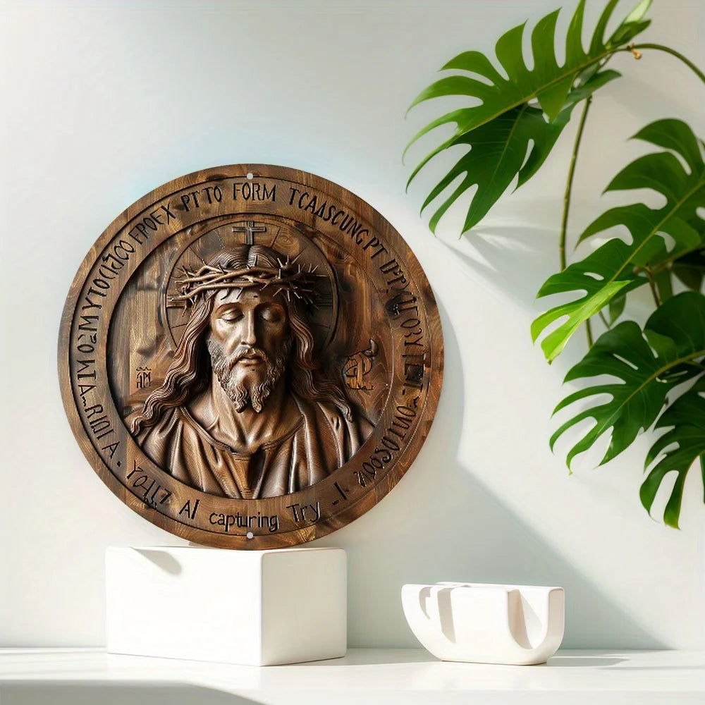 Placa Decorativa Jesus Cristo em Alumínio - Elegância e Durabilidade
