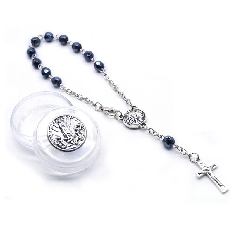 Pulseira Dezena Terço Nossa Senhora de Fátima com Caixa