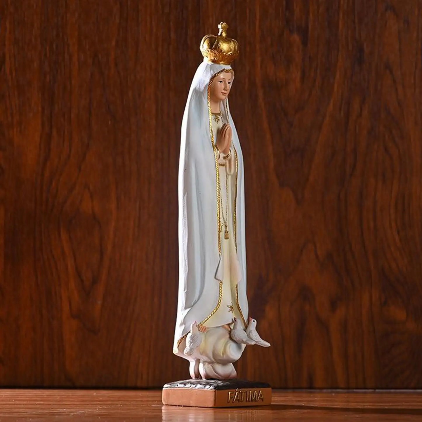 Estátua de Maria Estatueta, Decoração Religiosa Católica, Enfeites para Casa, Artesanato Pintado, Enfeites de Igreja
