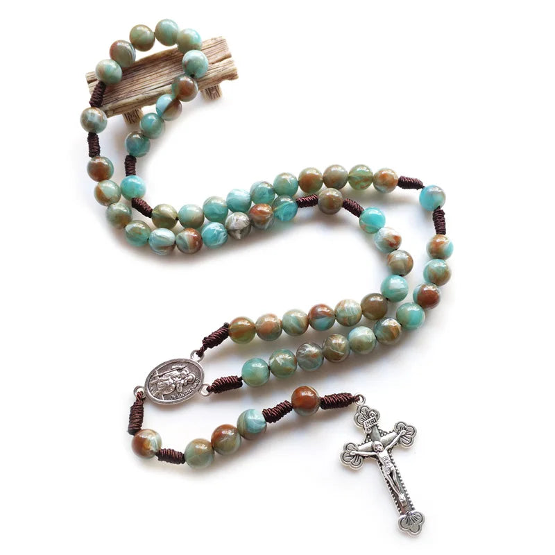 Terço de Nossa Senhora Aparecida com Contas de Acrílico – 60 cm
