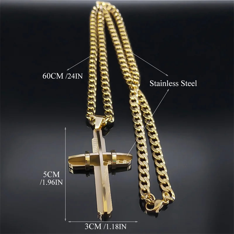 Colar Crucifixo Masculino Banhado a Ouro