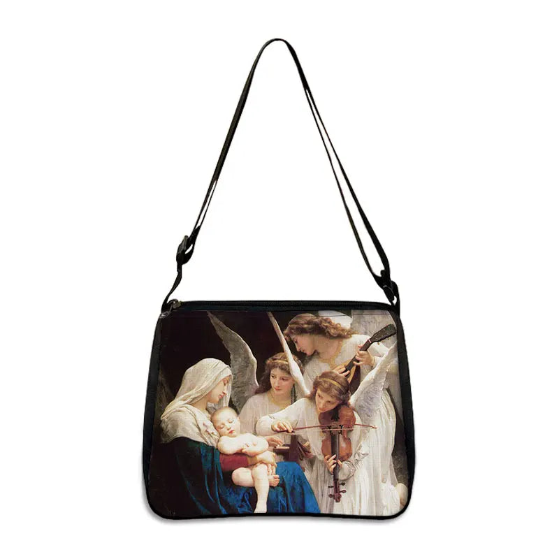 Bolsa de Ombro Religiosa Vintage - Jesus e Santa Maria
