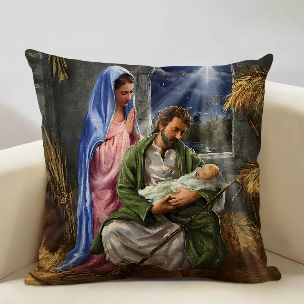 Capa de Almofada Decorativa Jesus 45x45cm