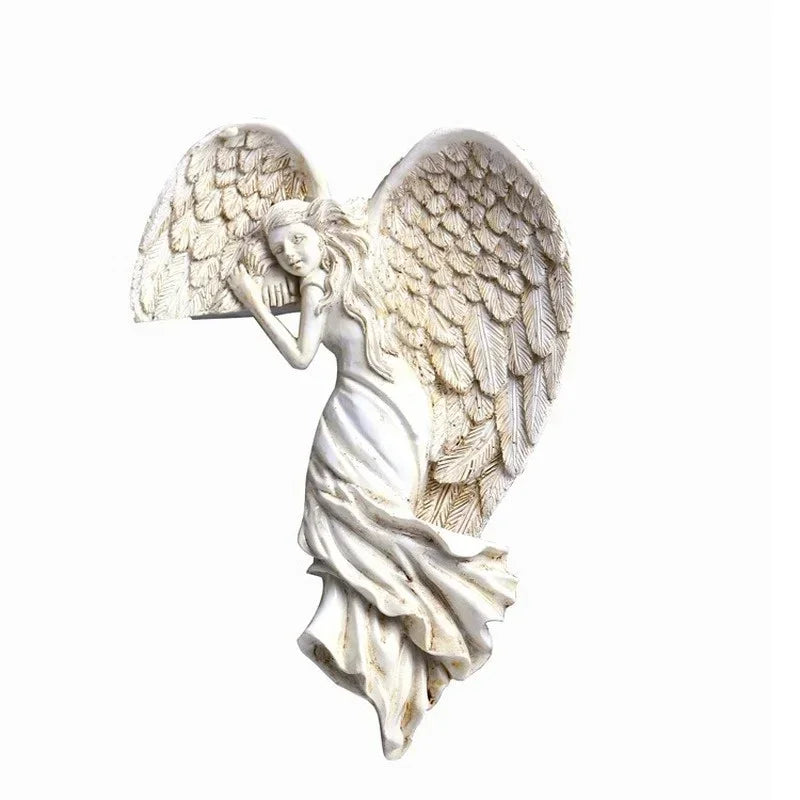 Ornamento de Anjo em Resina para Porta - Decoração Elegante