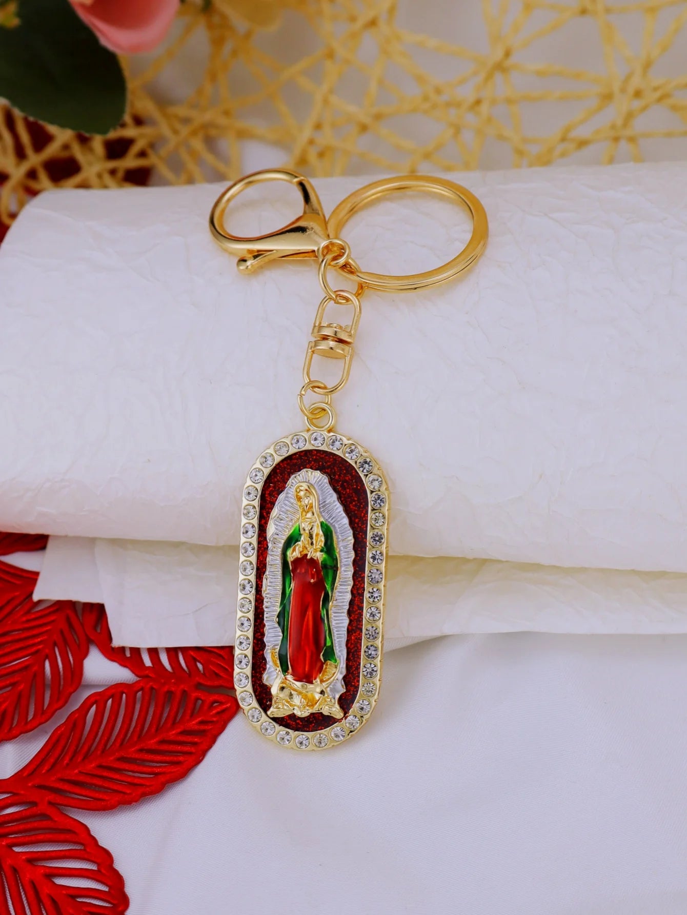 Chaveiro Dourado Nossa Senhora de Guadalupe