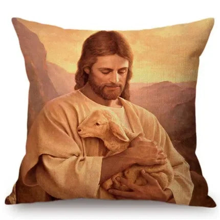 Jesus Cristo Retrato Almofada, Algodão, Linho, Pintura a Óleo, Arte Cristã, Decoração Do Carro, Fronha Home