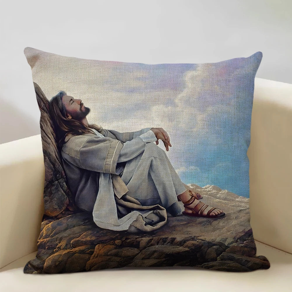 Capa de Almofada Decorativa Jesus 45x45cm