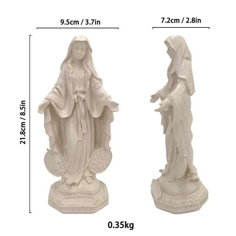 Imagem de Nossa Senhora das Graças com Medalha Milagrosa em Resina