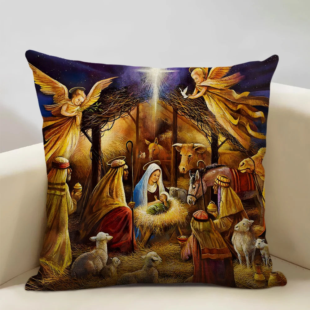 Capa de Almofada Decorativa Jesus 45x45cm