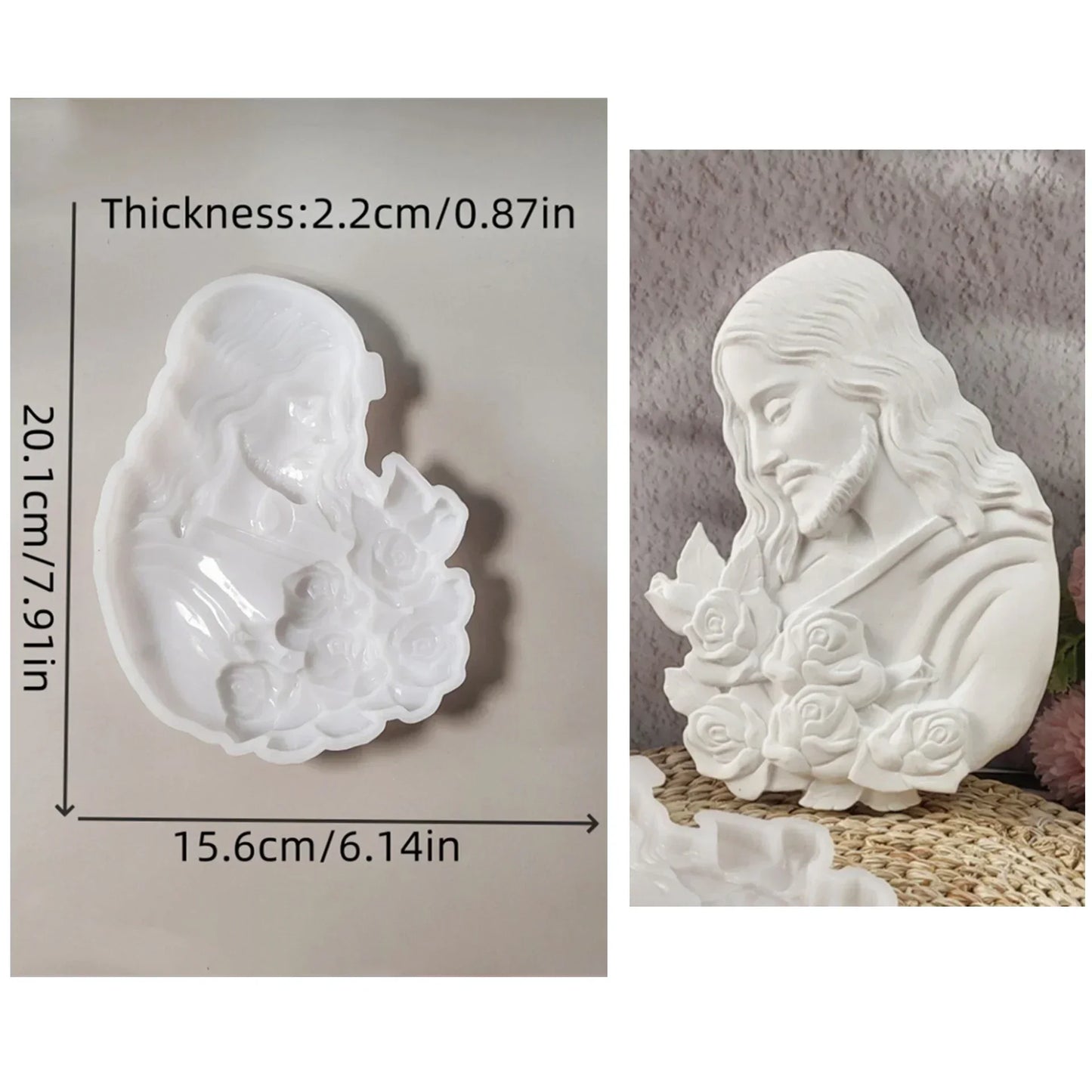 Molde de Silicone para Cruz de Jesus - Decoração Religiosa