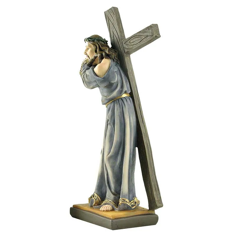 Imagem de Jesus Carregando a Cruz em Resina