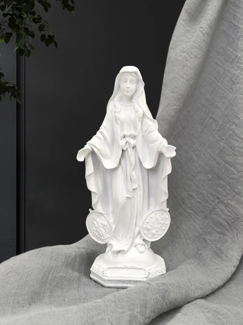 Imagem de Nossa Senhora das Graças com Medalha Milagrosa em Resina
