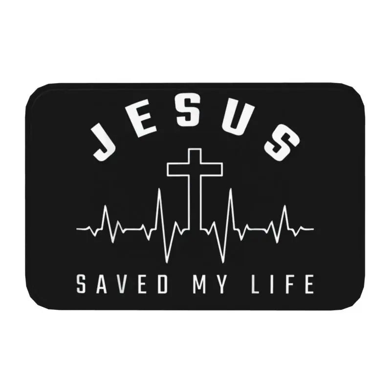 Capacho de Entrada Antiderrapante Personalizado, Tapetes de Entrada, Jesus O Caminho Juntos A Vida, Cruz Religiosa, Fé Cristã, Tapete de Varanda, Tapete