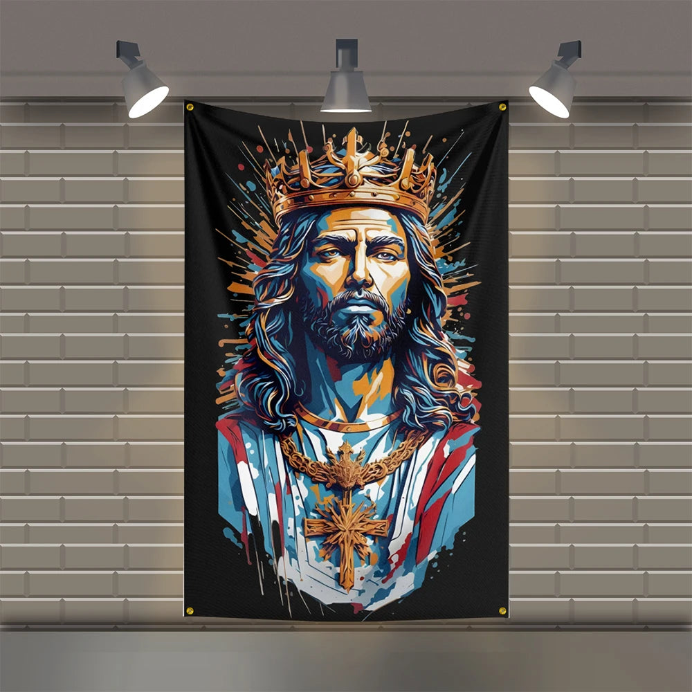 Bandeiras impressas em poliéster para decoração doméstica, Virgem Maria, Nossa Senhora de Guadalupe, Bandeira de Jesus, Auto 3x5 ft, apto para quarto, garagem, família, Alexa, 3x5 ft