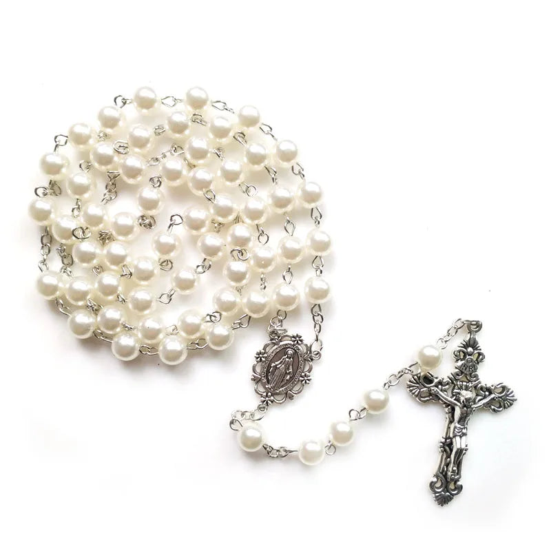 Terço de Nossa Senhora das Graças em Pérola Acrílica