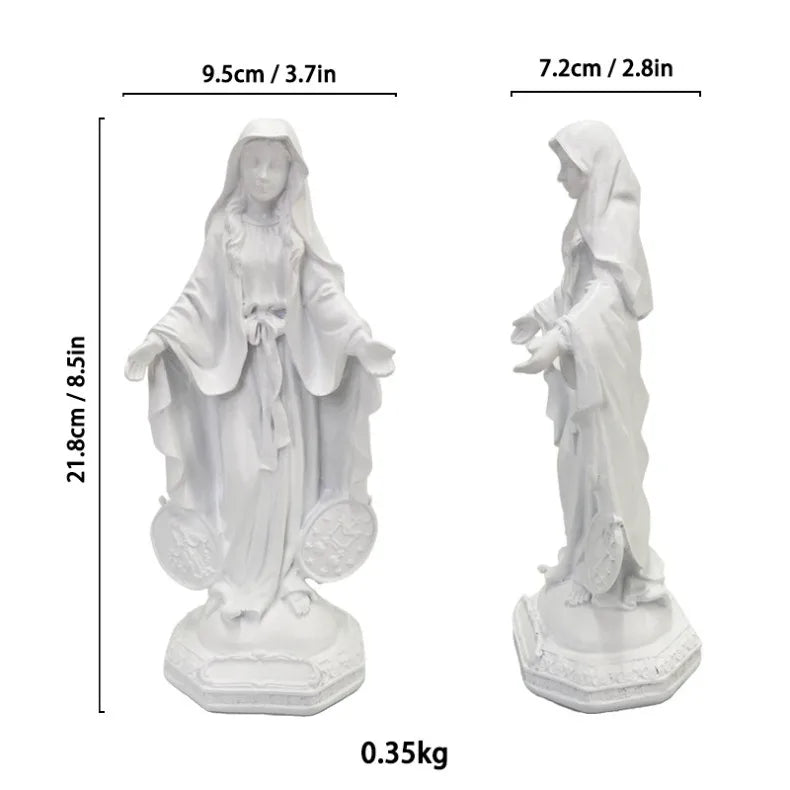 Imagem de Nossa Senhora das Graças com Medalha Milagrosa em Resina