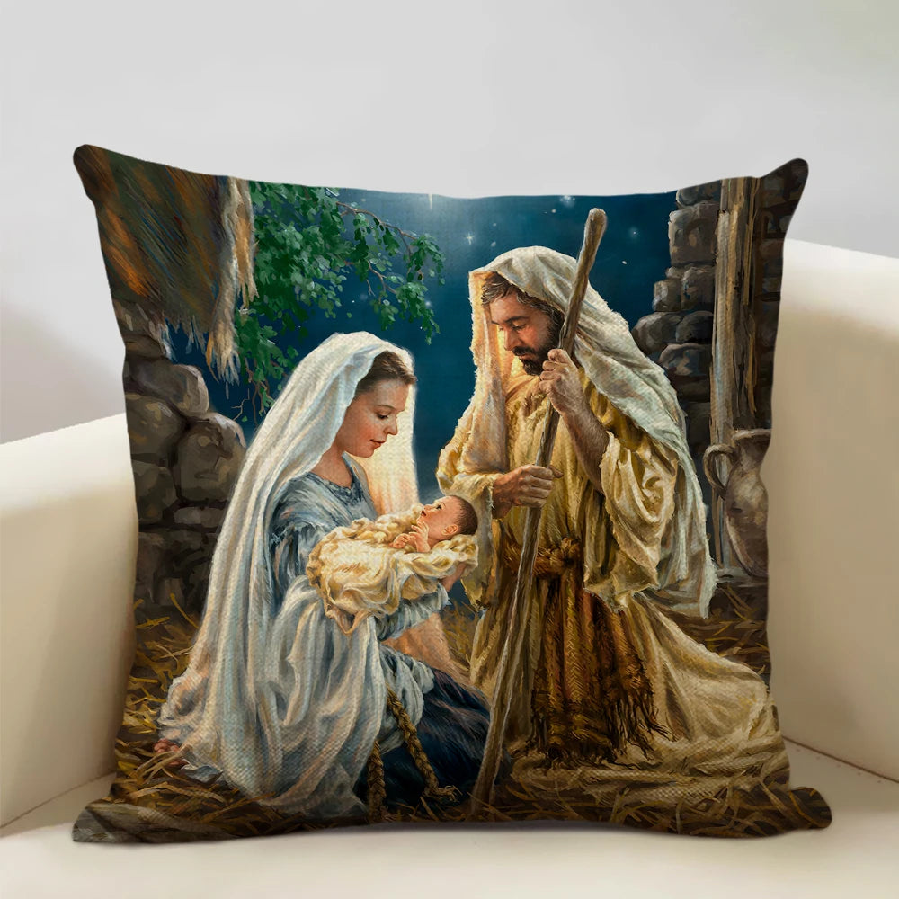 Capa de Almofada Decorativa Jesus 45x45cm