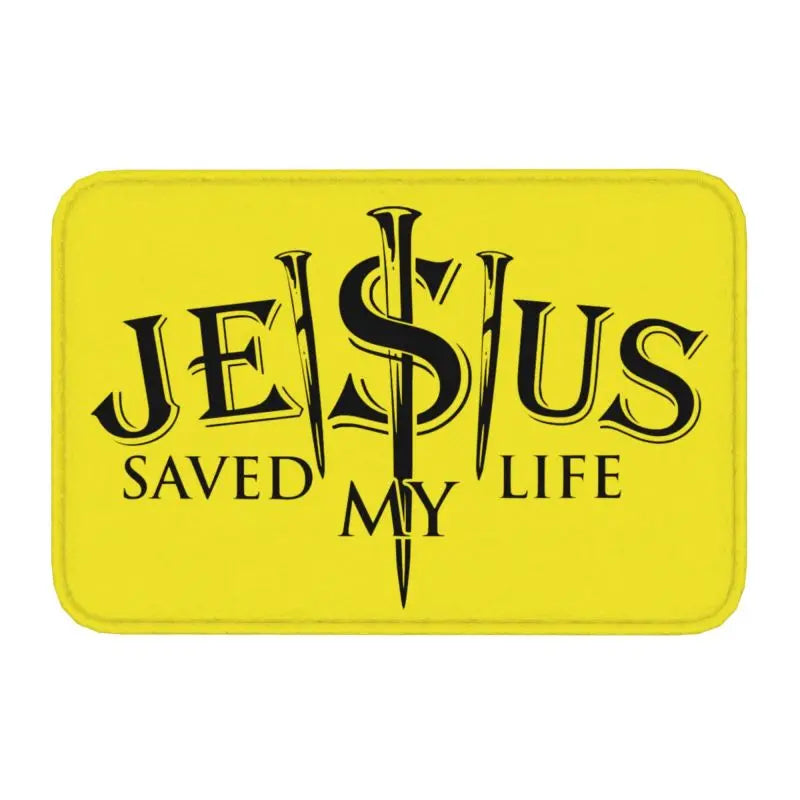 Capacho de Entrada Antiderrapante Personalizado, Tapetes de Entrada, Jesus O Caminho Juntos A Vida, Cruz Religiosa, Fé Cristã, Tapete de Varanda, Tapete