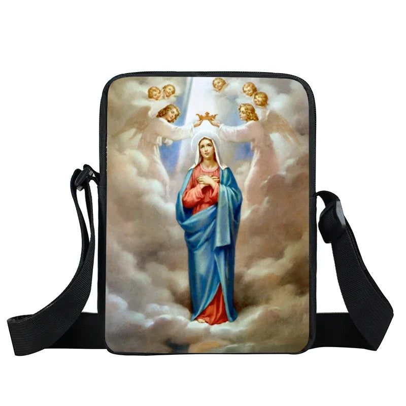 Bolsa Crossbody Cristã com Estampa Religiosa