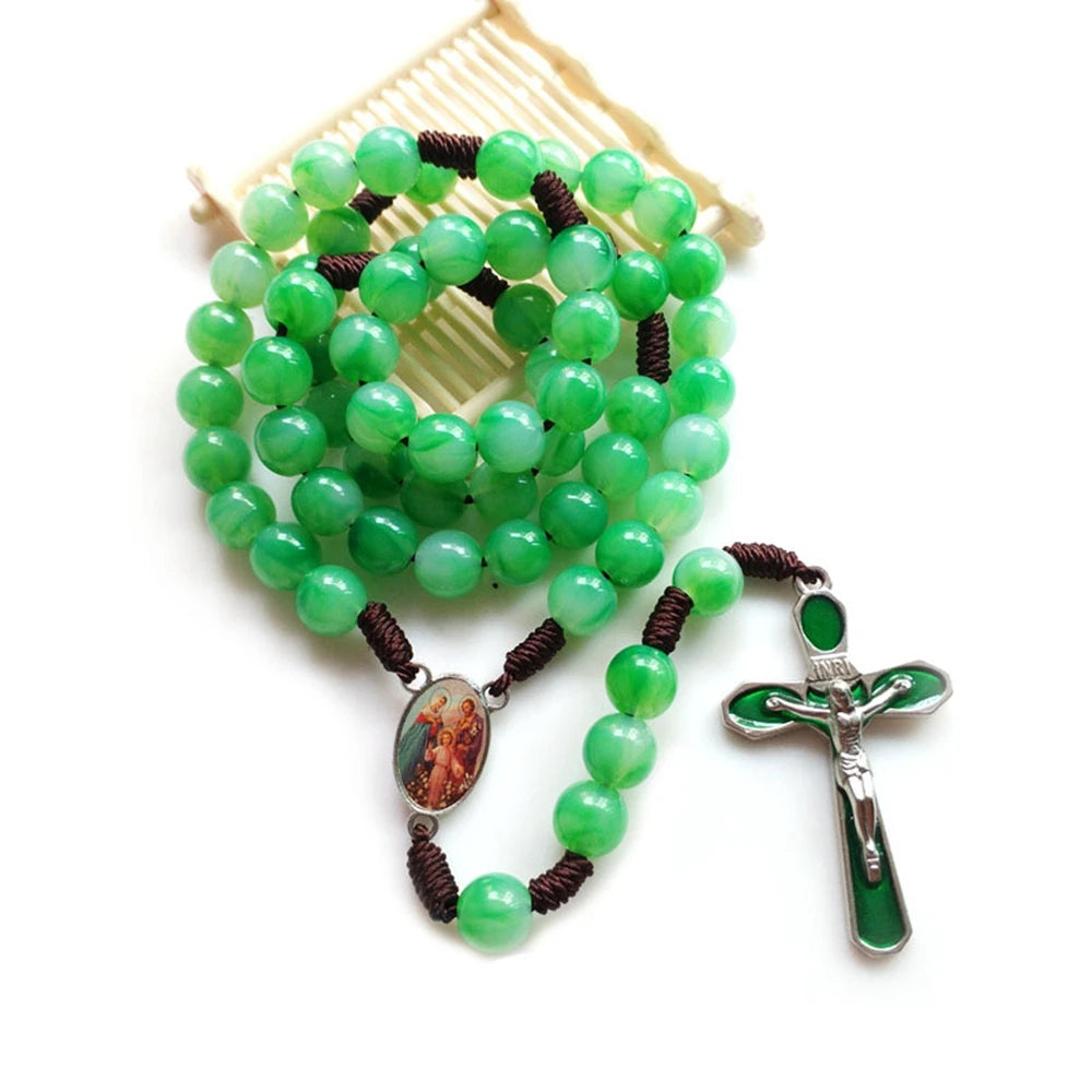 Terço da Sagrada Família com Contas Verdes