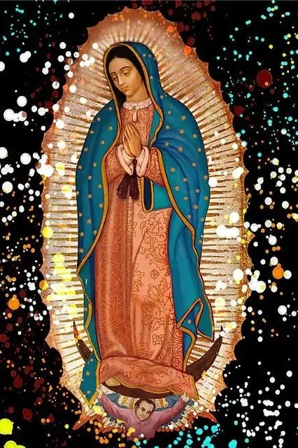 Retro senhora de guadalupe arte da parede pintura em tela religiosa católica arte decoração imagem a virgem de guadalupe cartaz decoração de casa