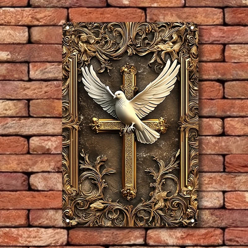 Placa Decorativa Cruz Espírito Santo