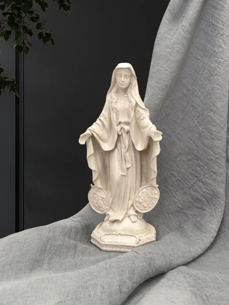 Imagem de Nossa Senhora das Graças com Medalha Milagrosa em Resina