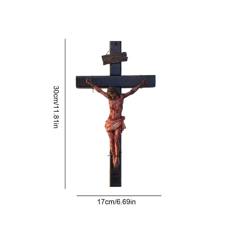 Resina Crucifix Jesus Cruz Estátua, Decoração do quarto de casa, Decoração da igreja