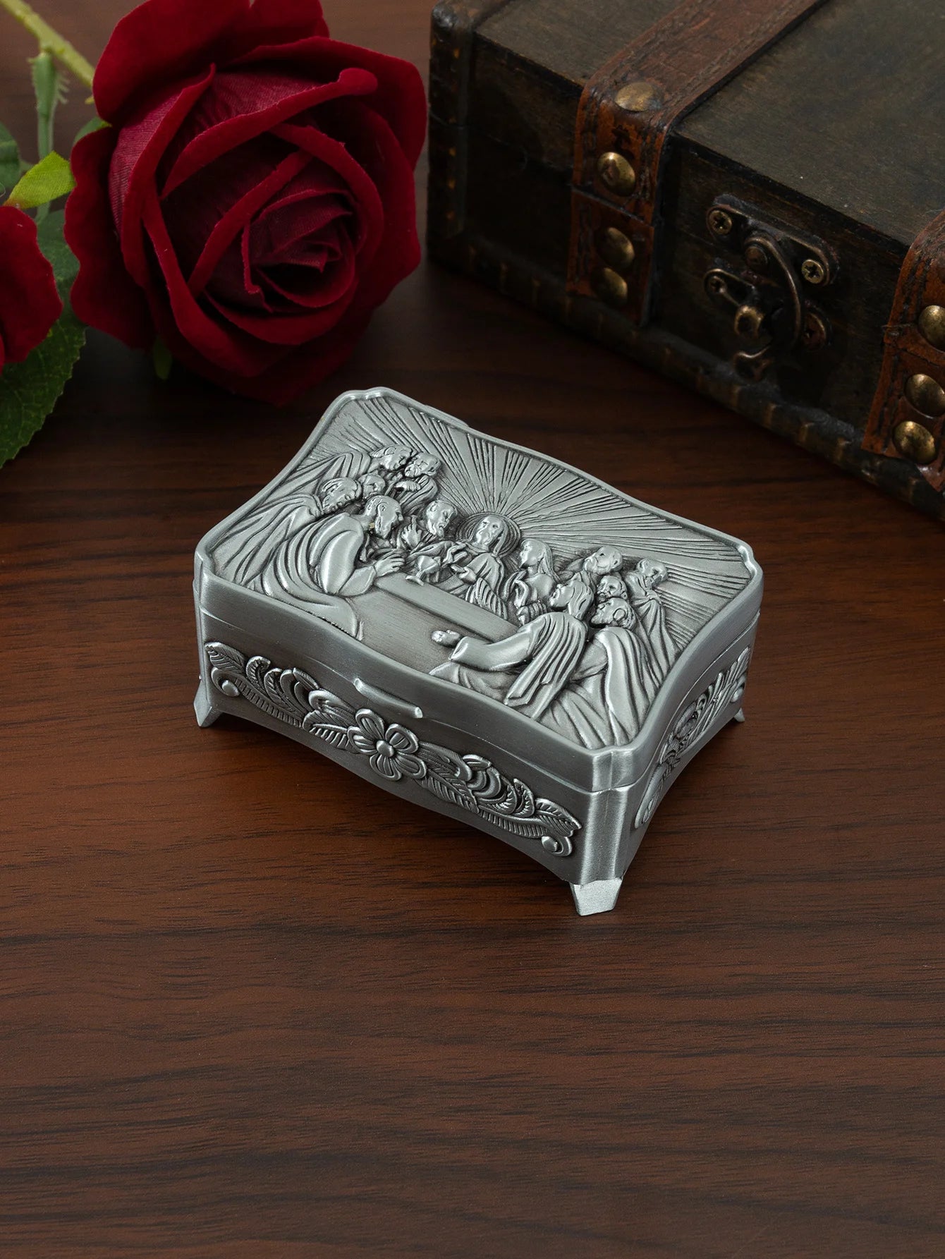 Caixa de Jóias Última Ceia - Artesanato Retro em Metal