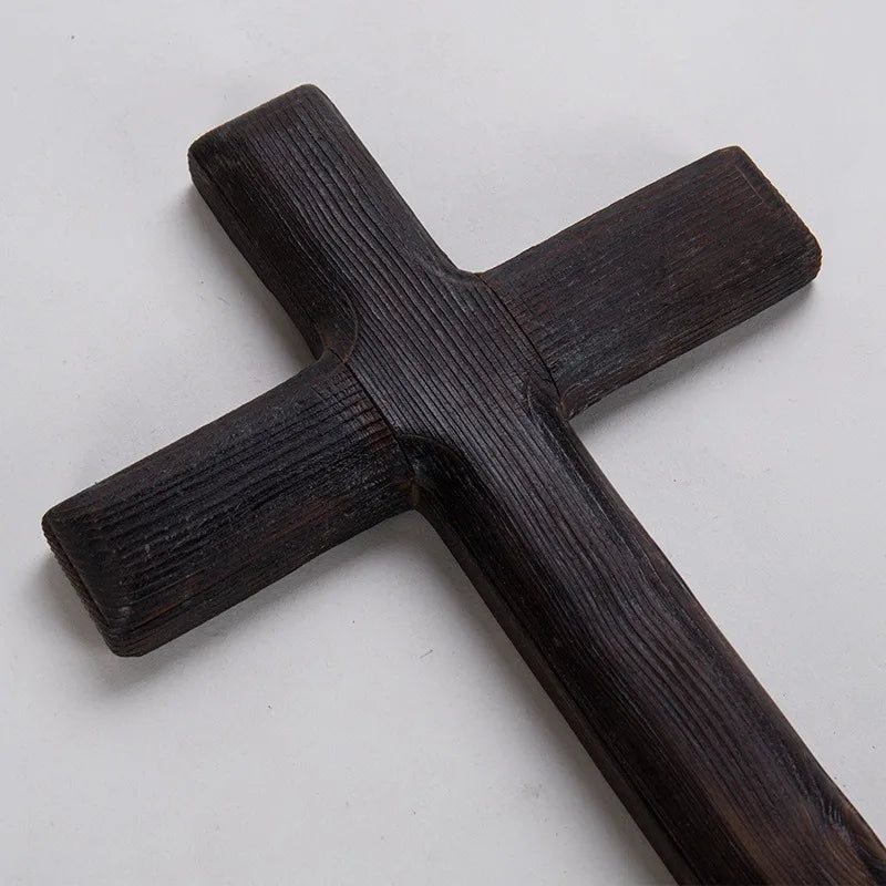 Enfeites pendurados crucifixo católico montado na parede cruzes de madeira festa meditação presentes de escritório artesanato sincero jesus cristo sólido