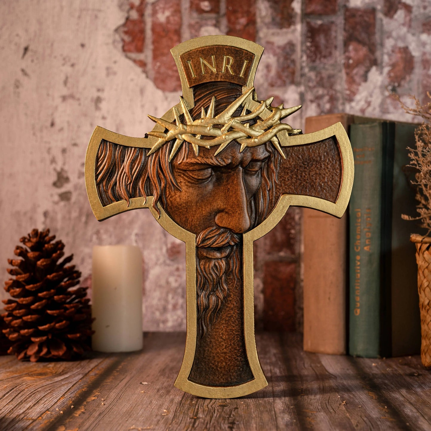 Coroa de espinhos Jesus cruz, igreja católica parede decoração, presente cristão