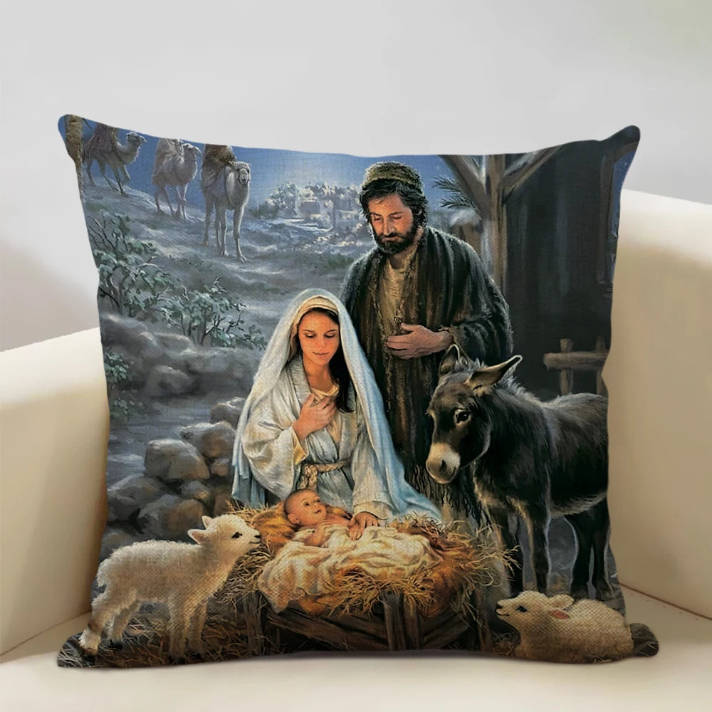 Capa de Almofada Decorativa Jesus 45x45cm