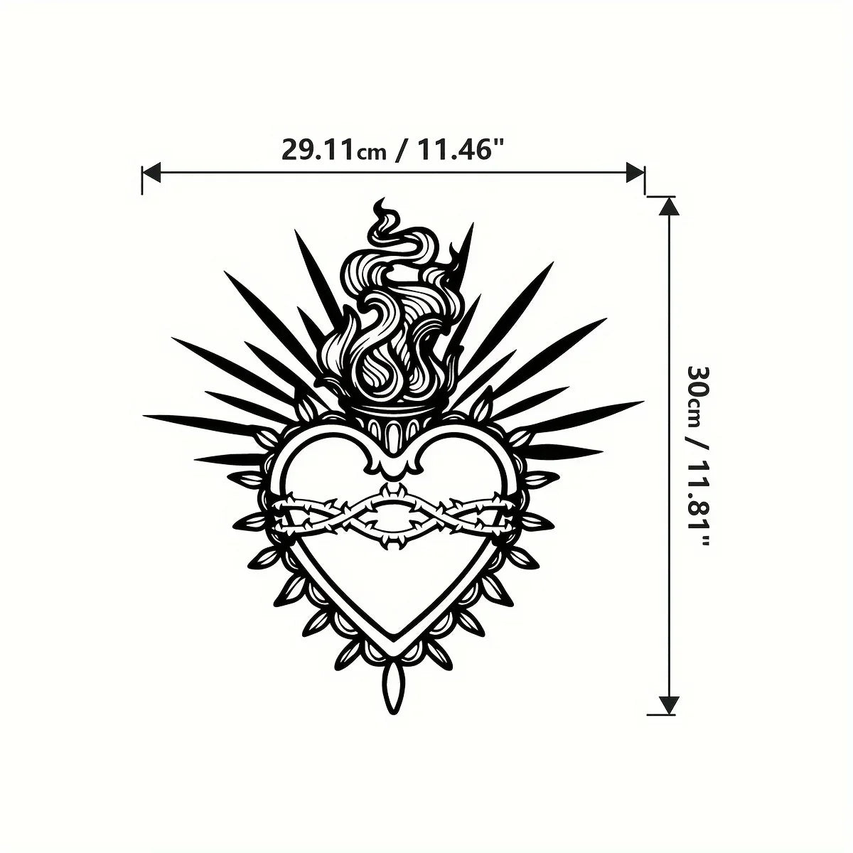 Decoração de Parede Sagrado Coração de Maria em Metal