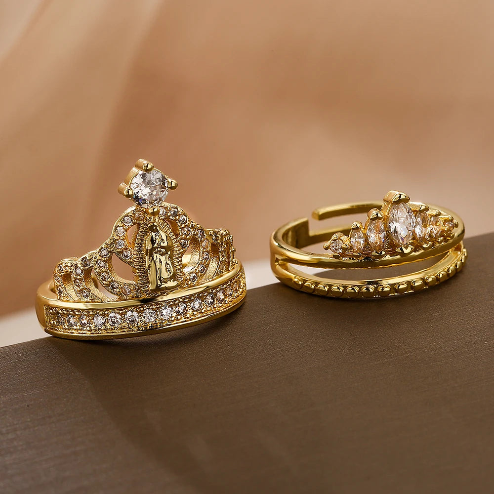 Anel Feminino Dourado Nossa Senhora de Guadalupe
