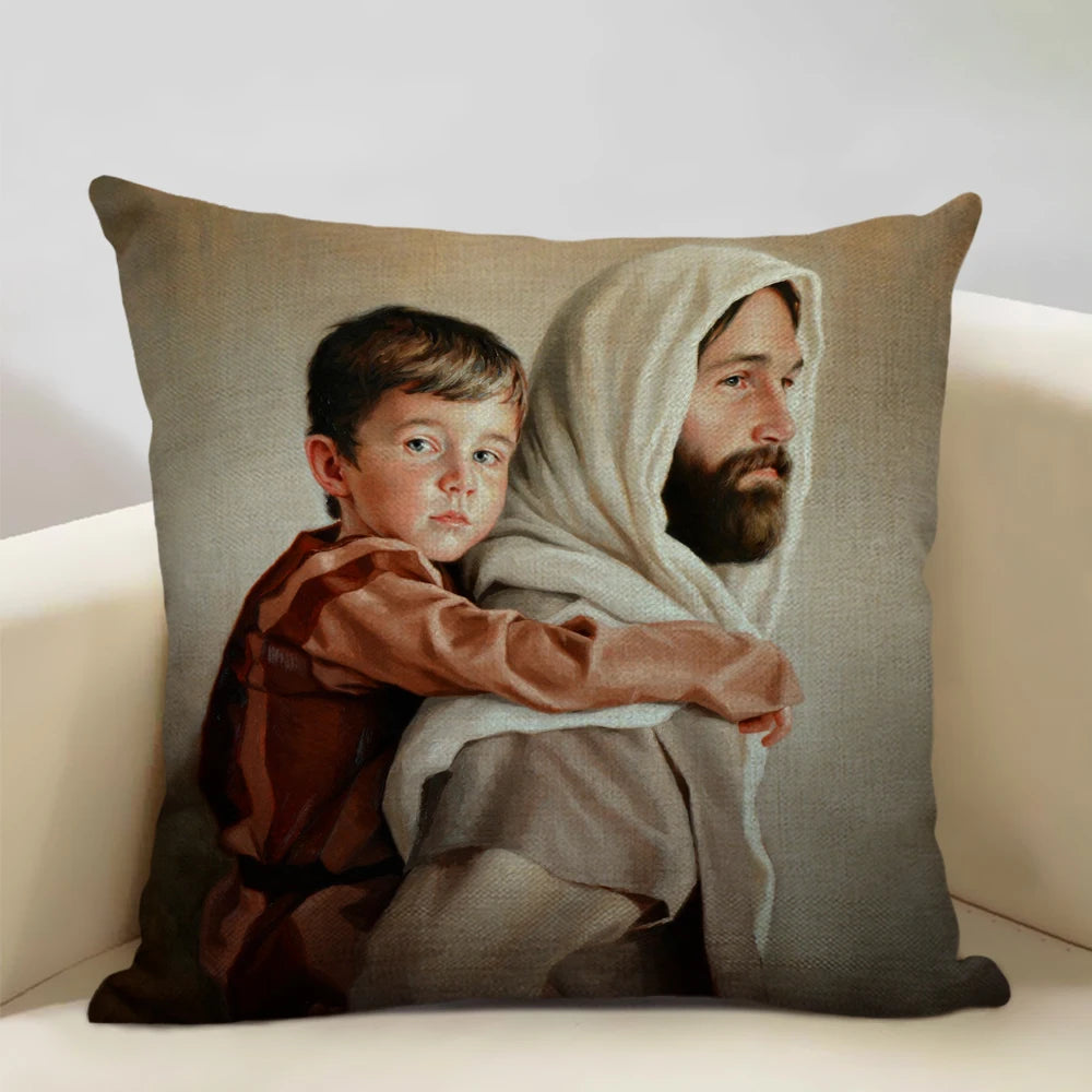 Capa de Almofada Decorativa Jesus 45x45cm
