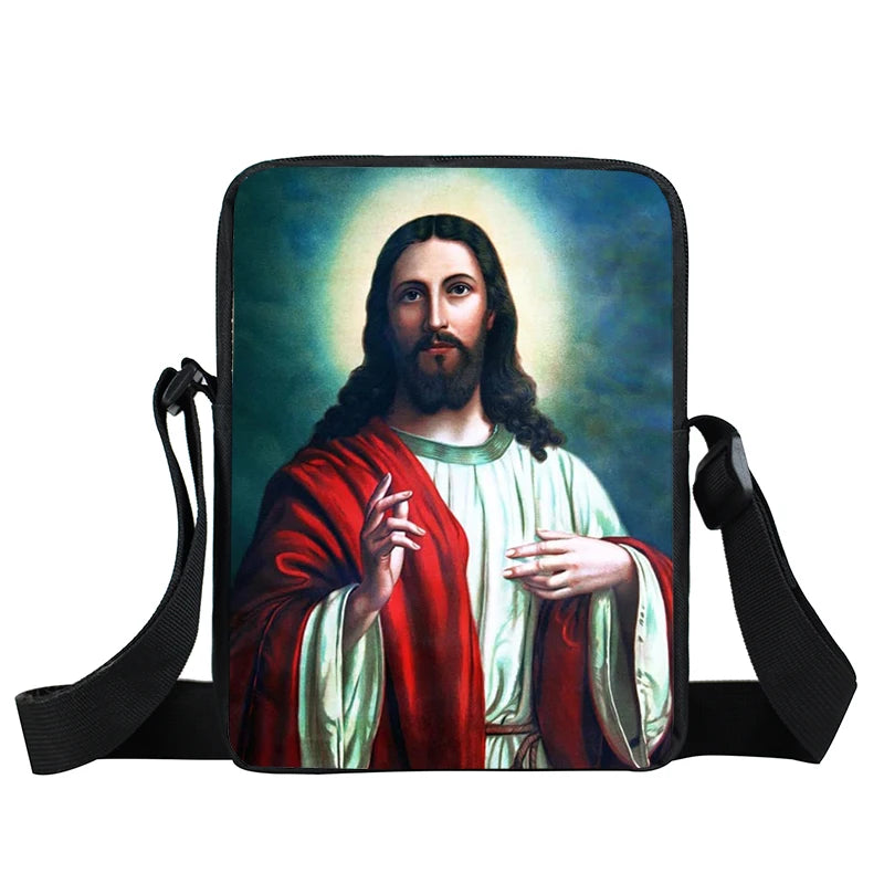 Bolsa Crossbody Cristã com Estampa Religiosa
