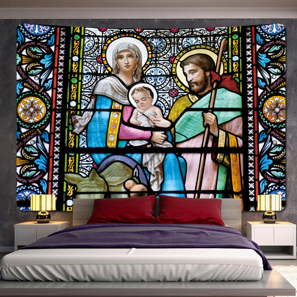 Tapeçaria Decorativa de Arte Sacra Estilo Afrescos Religiosos