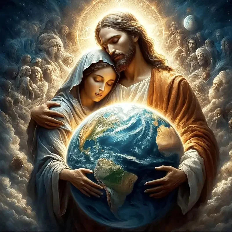 Explore o Kit Pintura Diamante 5D com Jesus e Maria. Arte religiosa perfeita para decoração.