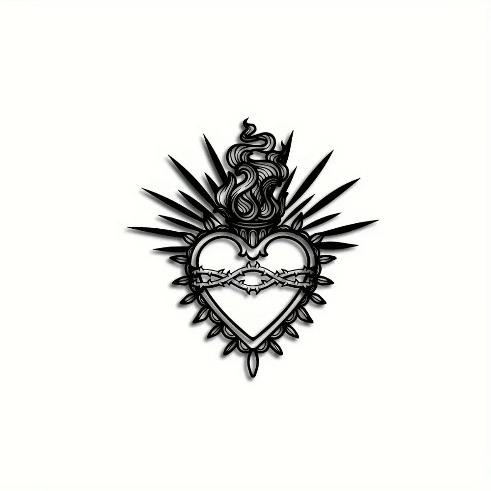 Decoração de Parede Sagrado Coração de Maria em Metal