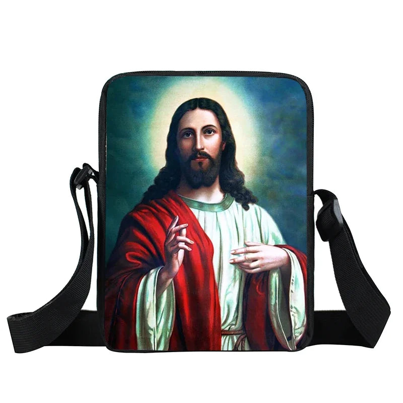 Bolsa Crossbody Cristã com Estampa Religiosa