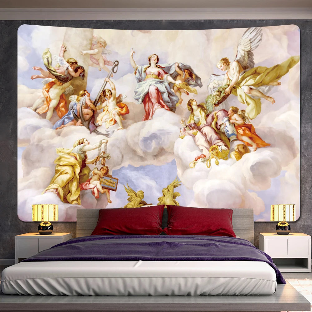 Tapeçaria Decorativa de Arte Sacra Estilo Afrescos Religiosos
