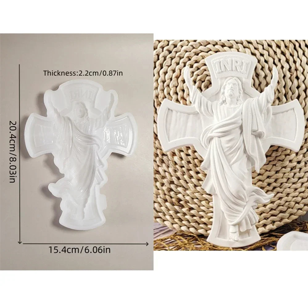 Molde de Silicone para Cruz de Jesus - Decoração Religiosa