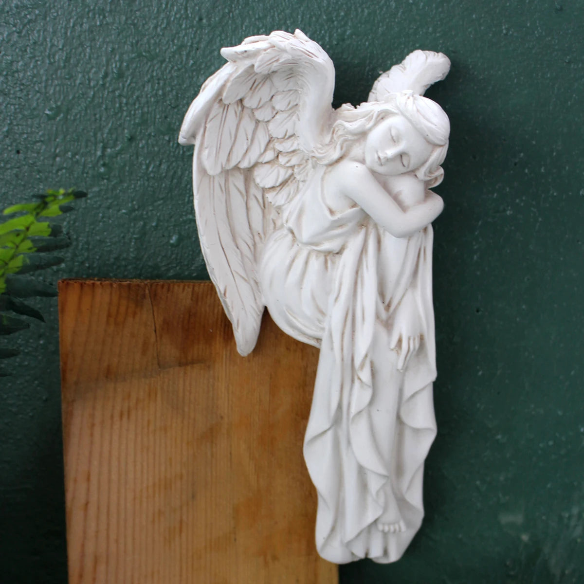 1 anjo direito e moldura da porta de anjo direito ornamento artesanato em resina, ornamento de decoração de casa, anjo requintado protegendo cada pla