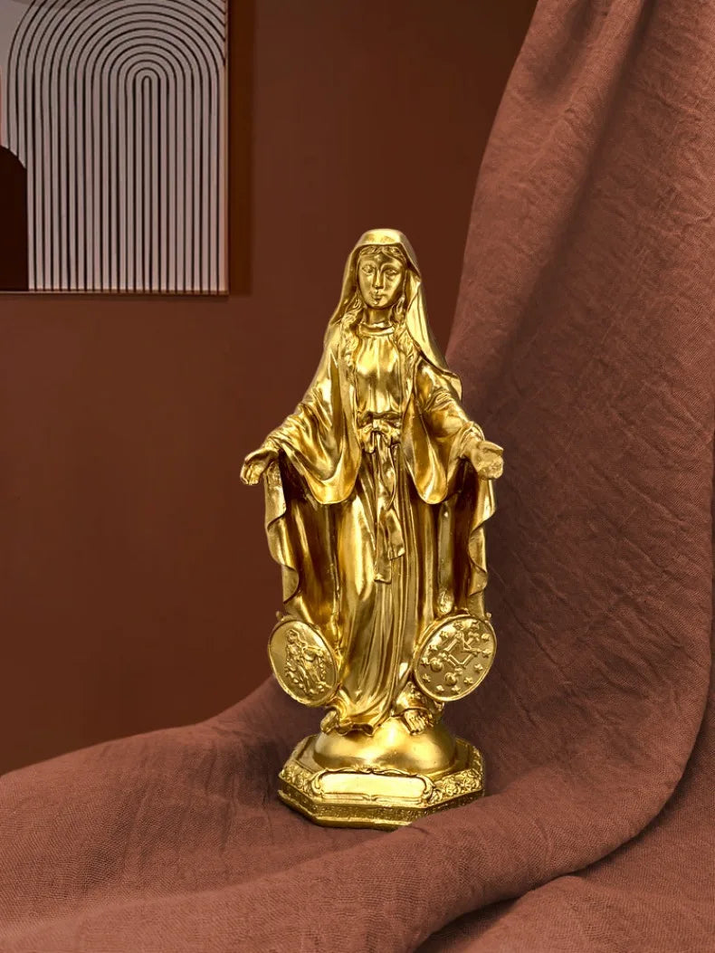 Imagem de Nossa Senhora das Graças com Medalha Milagrosa em Resina