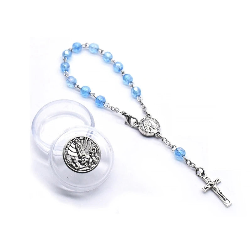 Pulseira Dezena Terço Nossa Senhora de Fátima com Caixa