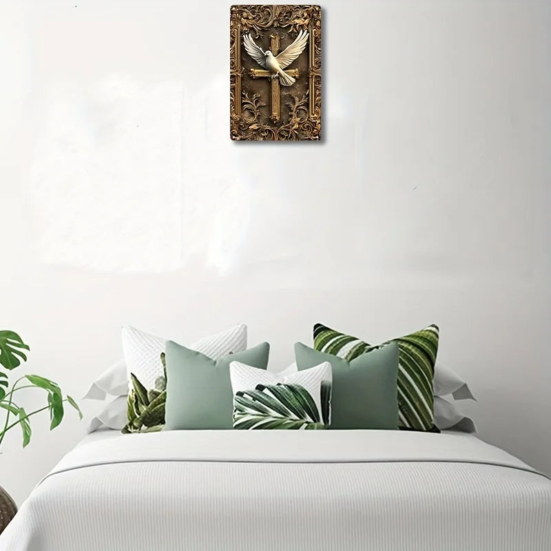 Placa Decorativa Cruz Espírito Santo